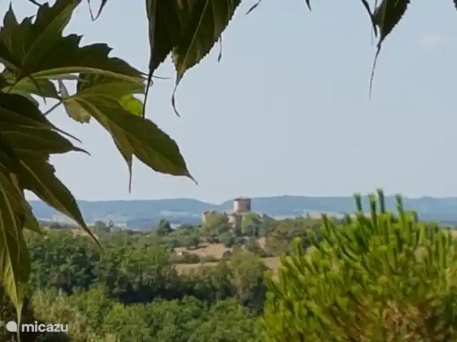 uitzicht op het Chateau de Perricard vanuit de gite.